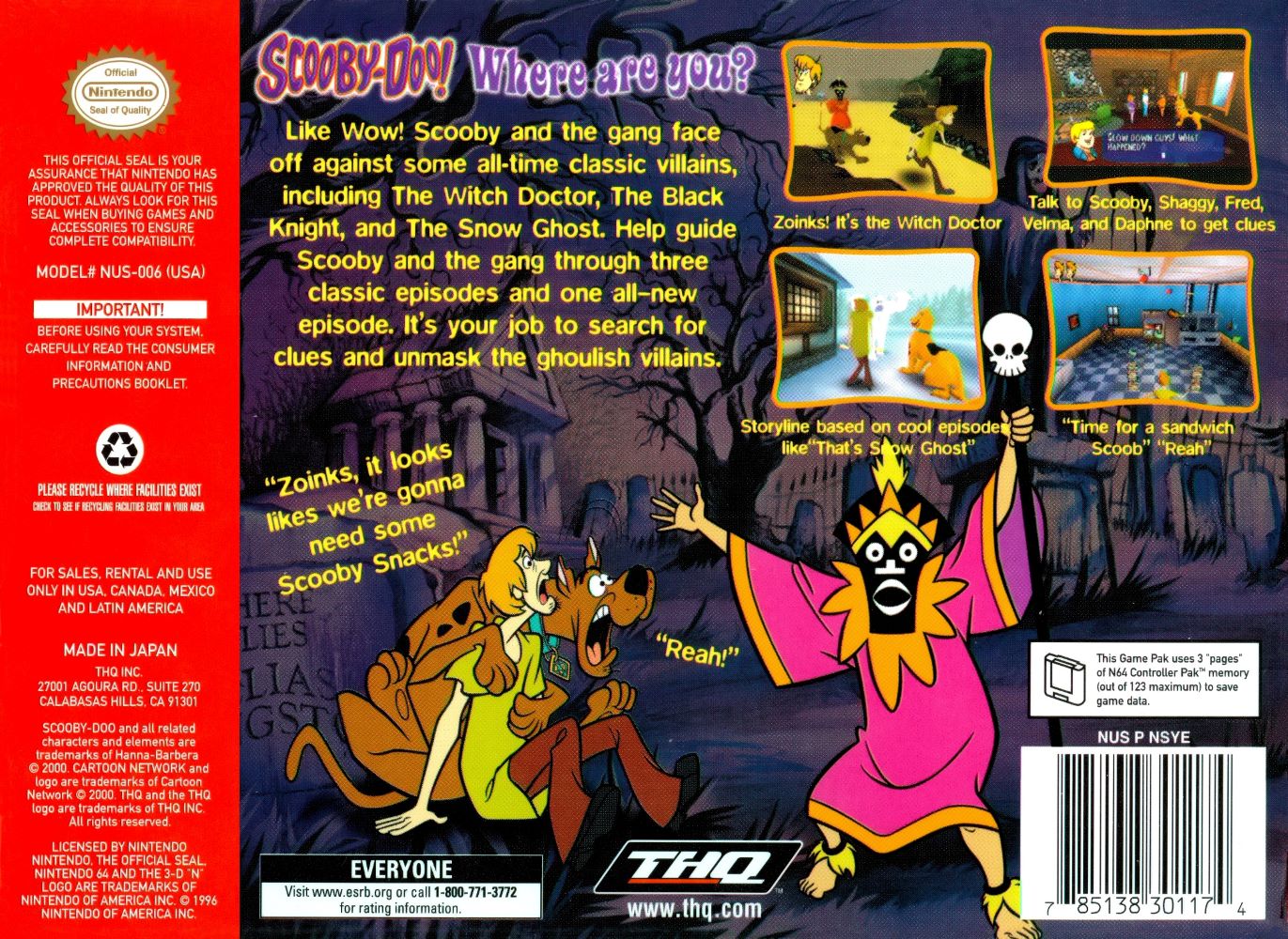 Scooby Doo Classic Creep Capers - Nintendo 64 - Image 2