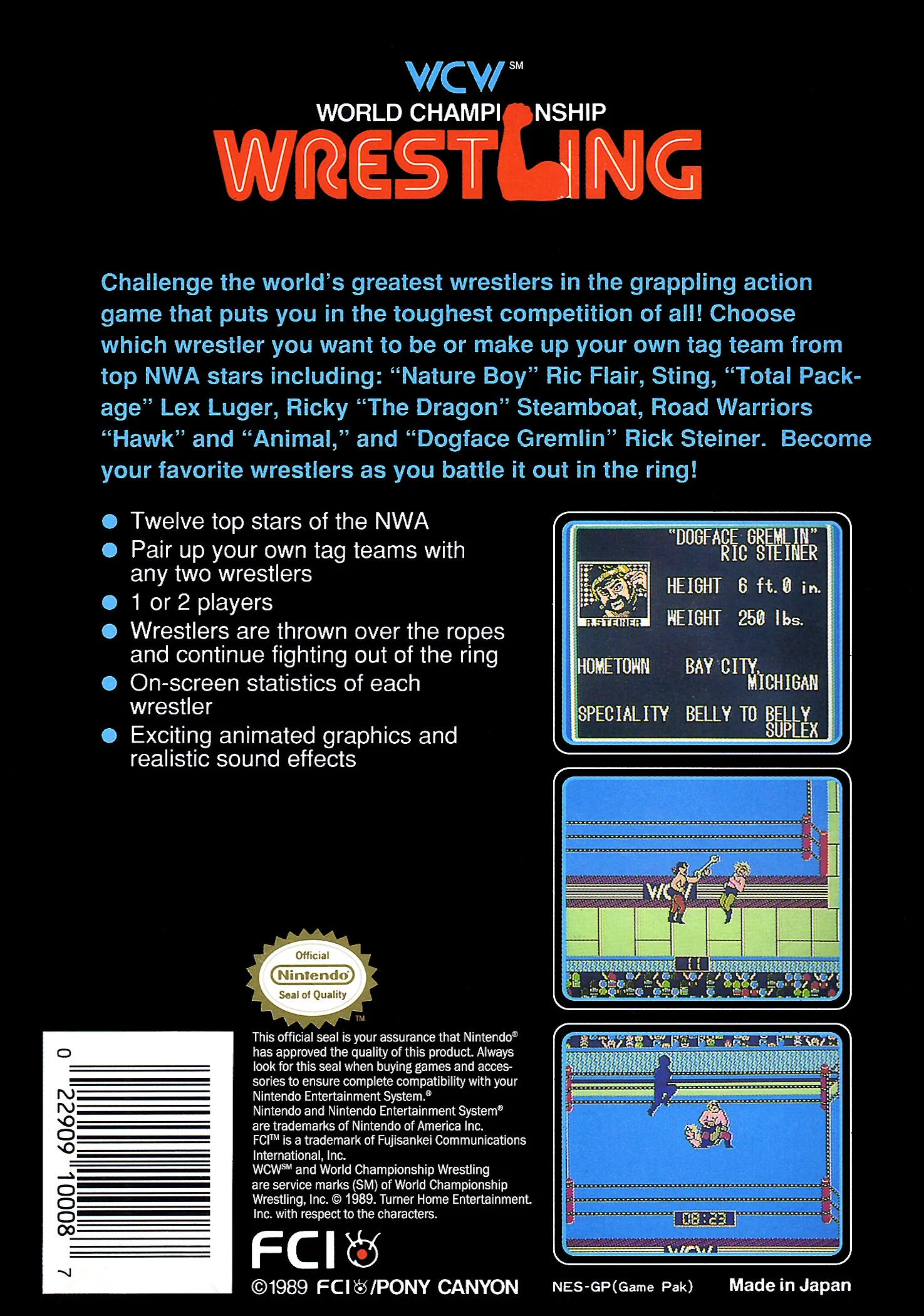 WCW World Championship Wrestling - NES - Image 2