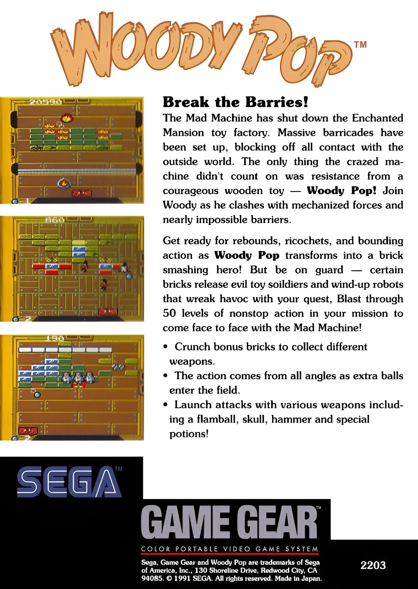 Woody Pop - Sega Game Gear - Image 2