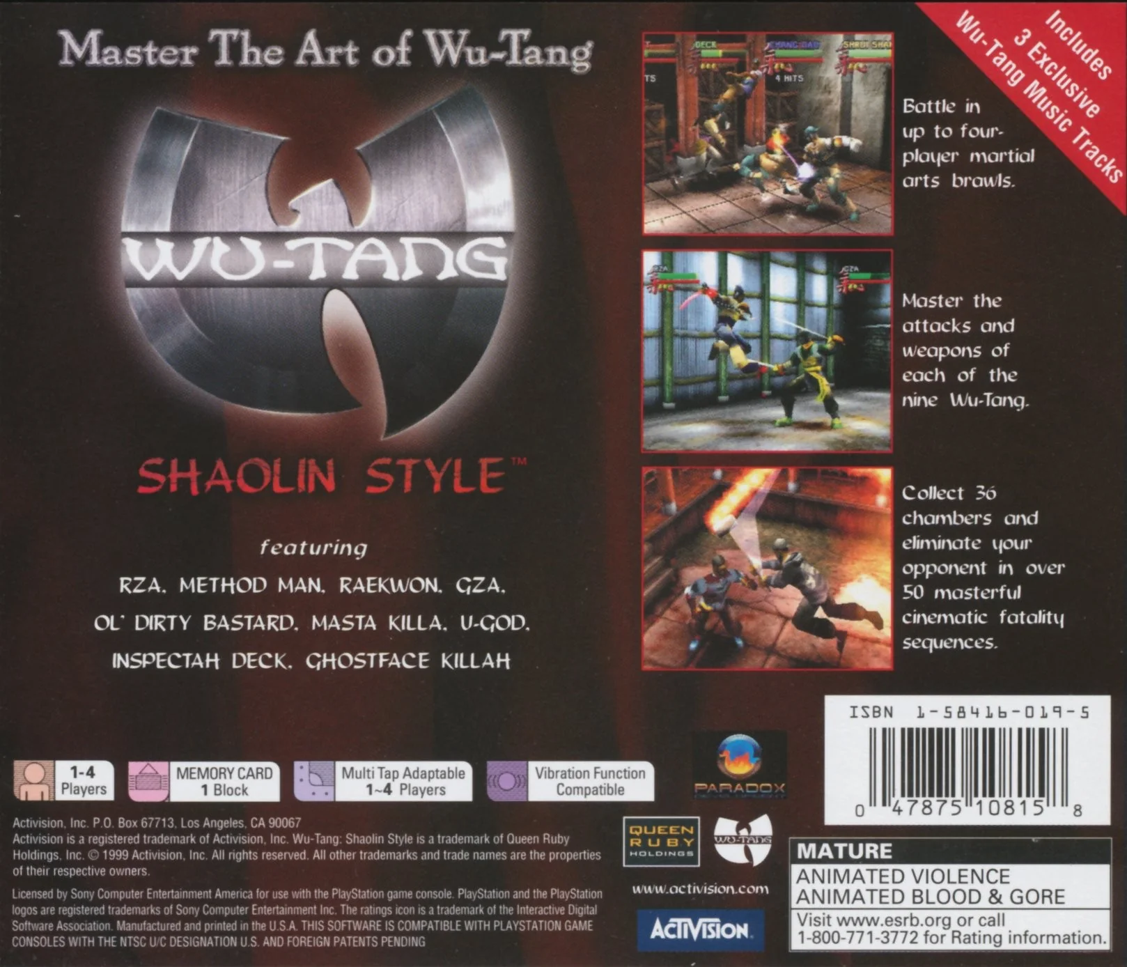 Wu-Tang Shaolin Style - PlayStation - Image 2
